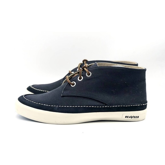 Seavees Mens Boots Size 9.5 J-115 Maslon canvas desert boot sneakers Navy Shoes - Picture 3 of 6